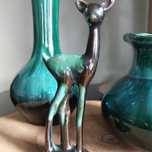 Vintage Blue Mountain Pottery Canada Green Drip Glaze - Picture 4 of 11